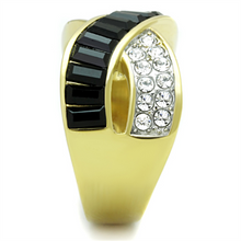 TK1577 - Stainless Steel Ring Two-Tone IP Gold (Ion Plating) Women Top Grade Crystal Jet