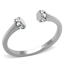 TK1580 - Stainless Steel Ring High polished (no plating) Women Top Grade Crystal Clear