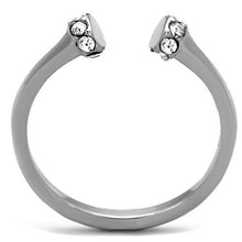 TK1580 - Stainless Steel Ring High polished (no plating) Women Top Grade Crystal Clear