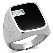 TK1598 - Stainless Steel Ring High polished (no plating) Men AAA Grade CZ Clear