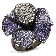 TK1618DC - Stainless Steel Ring IP Dark Brown (IP coffee) Women Top Grade Crystal Multi Color