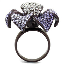 TK1618DC - Stainless Steel Ring IP Dark Brown (IP coffee) Women Top Grade Crystal Multi Color