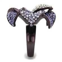 TK1618DC - Stainless Steel Ring IP Dark Brown (IP coffee) Women Top Grade Crystal Multi Color