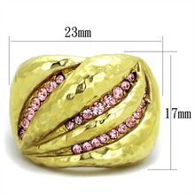 TK1638 - Stainless Steel Ring IP Gold(Ion Plating) Women Top Grade Crystal Light Rose