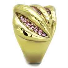 TK1638 - Stainless Steel Ring IP Gold(Ion Plating) Women Top Grade Crystal Light Rose