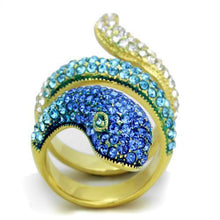 TK1641 - Stainless Steel Ring IP Gold(Ion Plating) Women Top Grade Crystal Multi Color