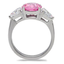 TK164 - Stainless Steel Ring High polished (no plating) Women AAA Grade CZ Rose