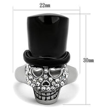 TK1662 - Stainless Steel Ring Two-Tone IP Black Women Top Grade Crystal Clear