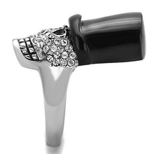 TK1662 - Stainless Steel Ring Two-Tone IP Black Women Top Grade Crystal Clear