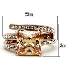TK1665 - Stainless Steel Ring IP Rose Gold(Ion Plating) Women AAA Grade CZ Champagne