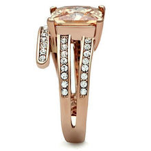 TK1665 - Stainless Steel Ring IP Rose Gold(Ion Plating) Women AAA Grade CZ Champagne