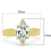TK1673 - Stainless Steel Ring IP Gold(Ion Plating) Women AAA Grade CZ Clear