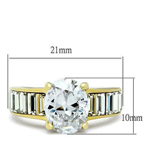 TK1675 - Stainless Steel Ring IP Gold(Ion Plating) Women AAA Grade CZ Clear