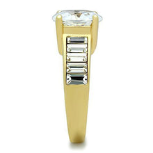 TK1675 - Stainless Steel Ring IP Gold(Ion Plating) Women AAA Grade CZ Clear