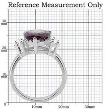 TK167 - Stainless Steel Ring High polished (no plating) Women Synthetic Amethyst