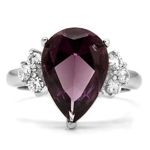 TK167 - Stainless Steel Ring High polished (no plating) Women Synthetic Amethyst