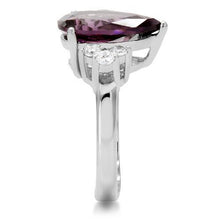 TK167 - Stainless Steel Ring High polished (no plating) Women Synthetic Amethyst