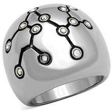 TK1685 - Stainless Steel Ring High polished (no plating) Women Top Grade Crystal White AB