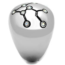 TK1685 - Stainless Steel Ring High polished (no plating) Women Top Grade Crystal White AB