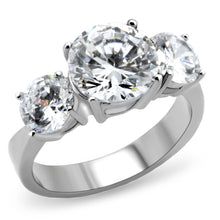 TK168 - Stainless Steel Ring High polished (no plating) Women AAA Grade CZ Clear