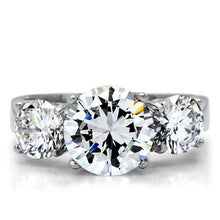 TK168 - Stainless Steel Ring High polished (no plating) Women AAA Grade CZ Clear