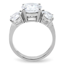 TK168 - Stainless Steel Ring High polished (no plating) Women AAA Grade CZ Clear