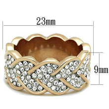 TK1691 - Stainless Steel Ring Two-Tone IP Rose Gold Women Top Grade Crystal Clear
