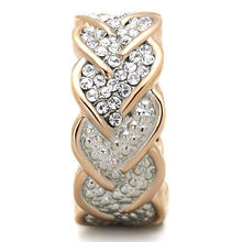 TK1691 - Stainless Steel Ring Two-Tone IP Rose Gold Women Top Grade Crystal Clear