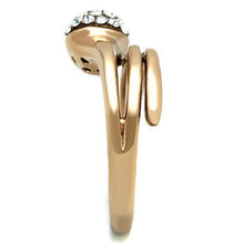 TK1693 - Stainless Steel Ring IP Rose Gold(Ion Plating) Women Top Grade Crystal Clear