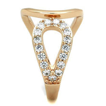 TK1694 - Stainless Steel Ring IP Rose Gold(Ion Plating) Women AAA Grade CZ Clear