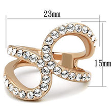 TK1695 - Stainless Steel Ring IP Rose Gold(Ion Plating) Women Top Grade Crystal Clear