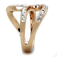TK1695 - Stainless Steel Ring IP Rose Gold(Ion Plating) Women Top Grade Crystal Clear