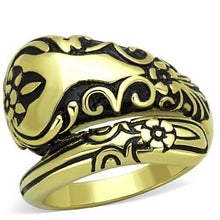 TK1713 - Stainless Steel Ring IP Gold(Ion Plating) Women Epoxy Jet