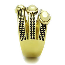 TK1718 - Stainless Steel Ring IP Gold(Ion Plating) Women Epoxy Jet