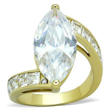 TK1723 - Stainless Steel Ring IP Gold(Ion Plating) Women AAA Grade CZ Clear