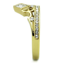 TK1727 - Stainless Steel Ring IP Gold(Ion Plating) Women AAA Grade CZ Clear