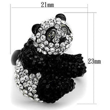 TK1735 - Stainless Steel Ring Two-Tone IP Black Women Top Grade Crystal Black Diamond