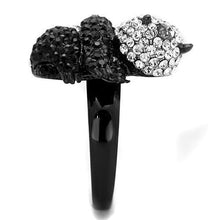 TK1735 - Stainless Steel Ring Two-Tone IP Black Women Top Grade Crystal Black Diamond