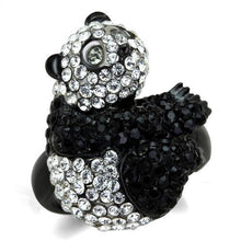 TK1735 - Stainless Steel Ring Two-Tone IP Black Women Top Grade Crystal Black Diamond