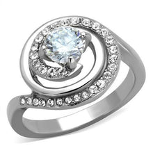 TK1746 - Stainless Steel Ring High polished (no plating) Women AAA Grade CZ Clear