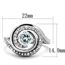 TK1746 - Stainless Steel Ring High polished (no plating) Women AAA Grade CZ Clear