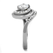 TK1746 - Stainless Steel Ring High polished (no plating) Women AAA Grade CZ Clear