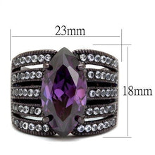 TK1752DC - Stainless Steel Ring IP Dark Brown (IP coffee) Women AAA Grade CZ Amethyst