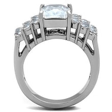 TK1753 - Stainless Steel Ring High polished (no plating) Women AAA Grade CZ Clear
