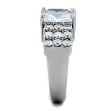 TK1753 - Stainless Steel Ring High polished (no plating) Women AAA Grade CZ Clear
