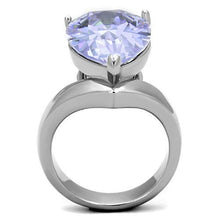 TK1755 - Stainless Steel Ring High polished (no plating) Women AAA Grade CZ Light Amethyst