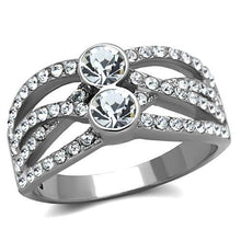 TK1758 - Stainless Steel Ring High polished (no plating) Women Top Grade Crystal Clear