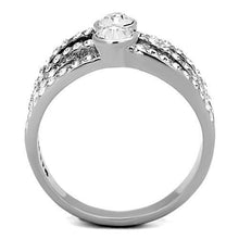 TK1758 - Stainless Steel Ring High polished (no plating) Women Top Grade Crystal Clear