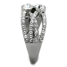 TK1758 - Stainless Steel Ring High polished (no plating) Women Top Grade Crystal Clear