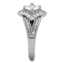TK1760 - Stainless Steel Ring High polished (no plating) Women AAA Grade CZ Clear